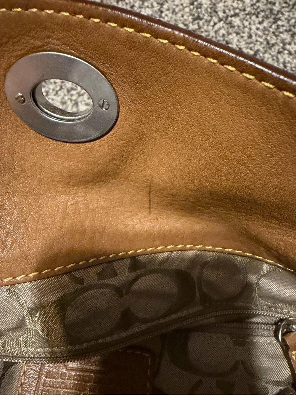 Coach Leather Hobo Bag in Tan/Cognac